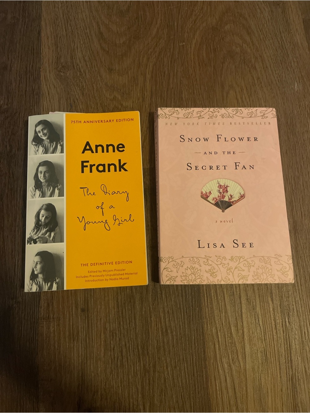 The Diary of Anne Frank & Snow Flower and the secret fan Paperback books